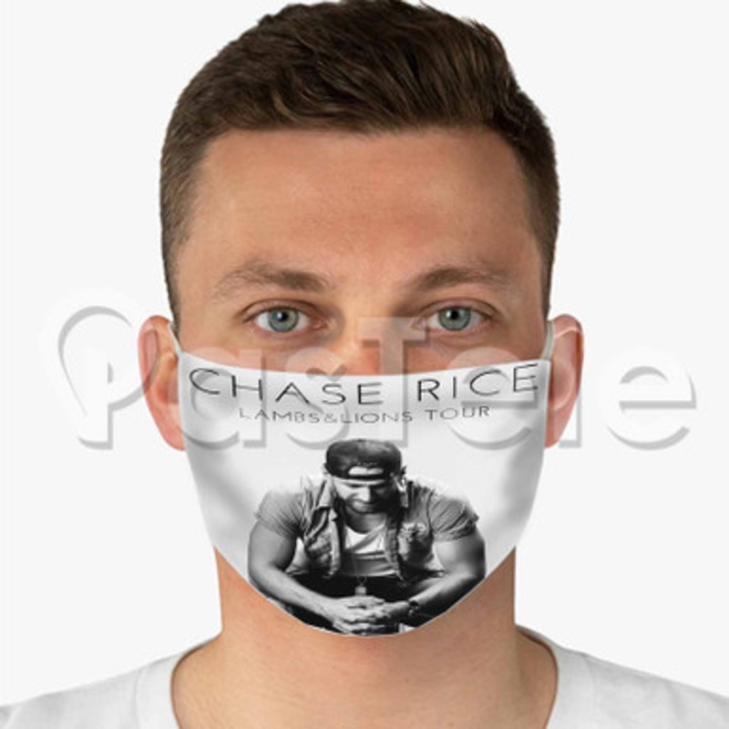 Chase Rice Lambs Lions Tour Custom Fabric Face Mask Polyester Two Layers Cloth Washable