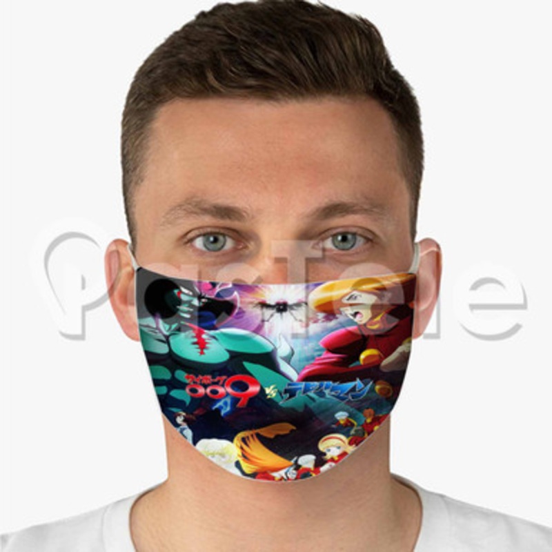 Cyborg 009 Vs Devilman Custom Fabric Face Mask Polyester Two Layers Cloth