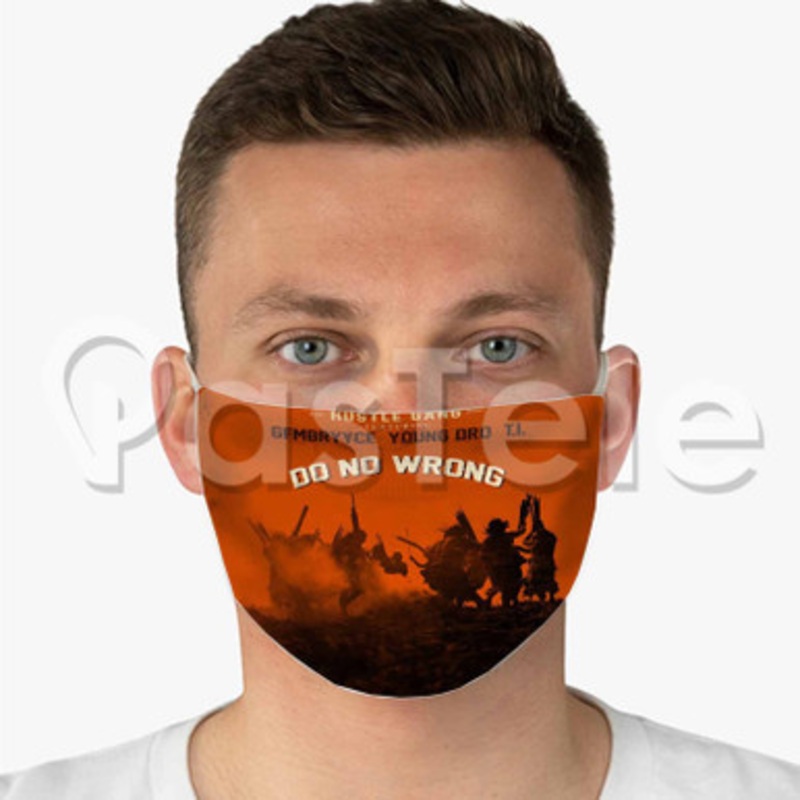 Do No Wrong Hustle Gang Feat GFMBRYYCE Young Dro TI Custom Fabric Face Mask Polyester Two Layers Cloth Washable