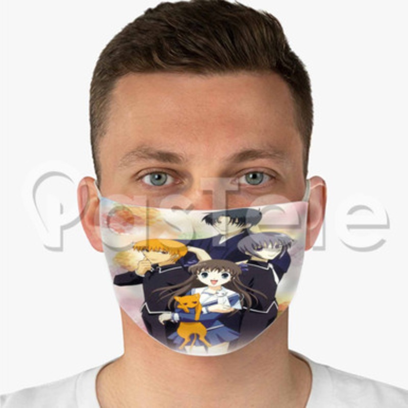 Fruits Basket Custom Fabric Face Mask Polyester Two Layers Cloth