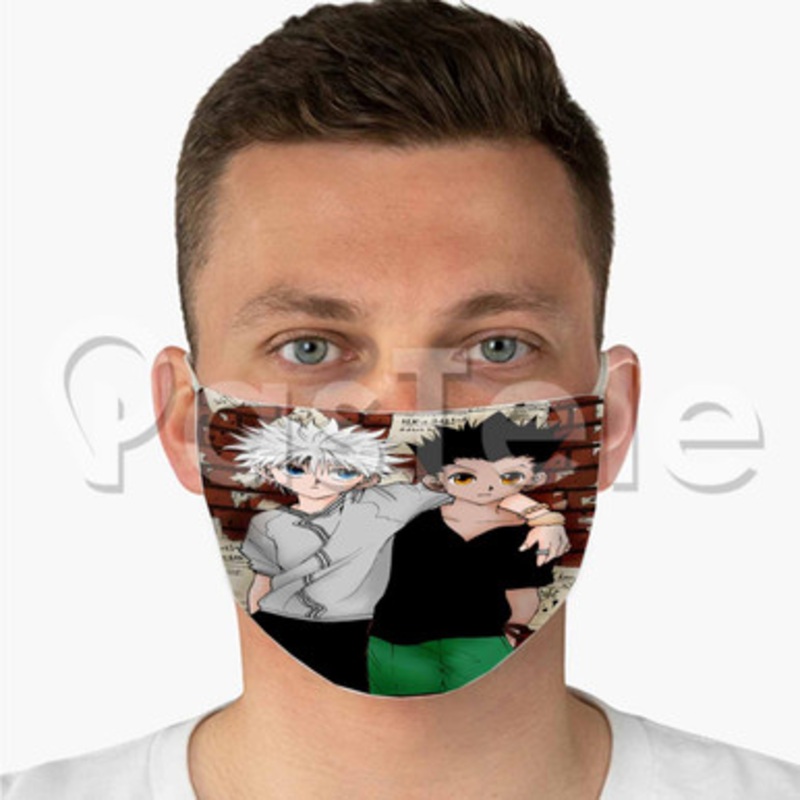 Gon Killua Hunter X Hunter Custom Fabric Face Mask Polyester Two Layers Cloth