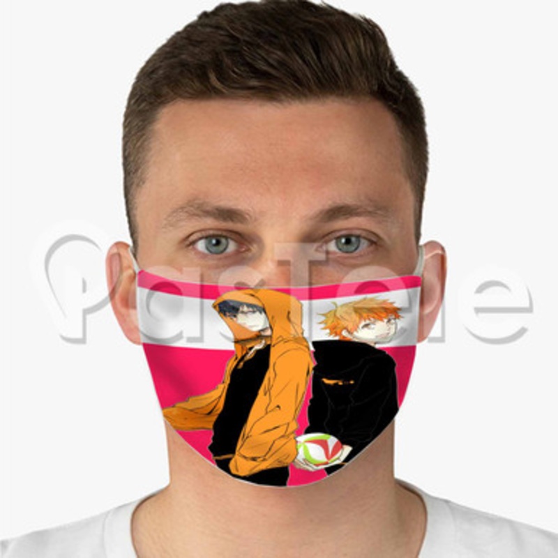 Haikyuu Custom Fabric Face Mask Polyester Two Layers Cloth