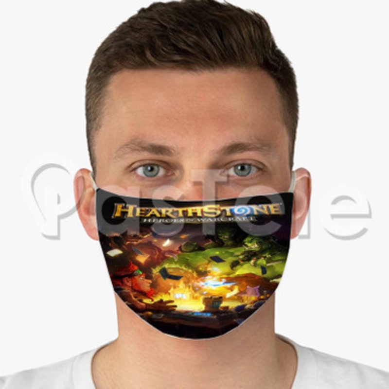 Hearthstone Heroes of Warcraft Custom Fabric Face Mask Polyester Two Layers Cloth Washable