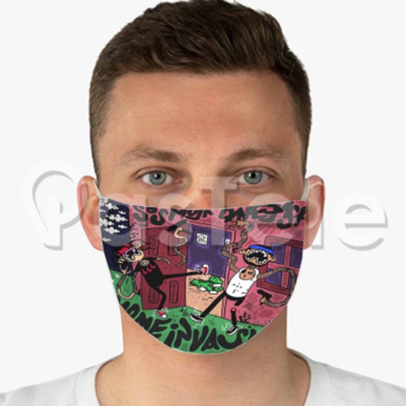 Home Invasion Dave East Sos Mula Custom Fabric Face Mask Polyester Two Layers Cloth Washable