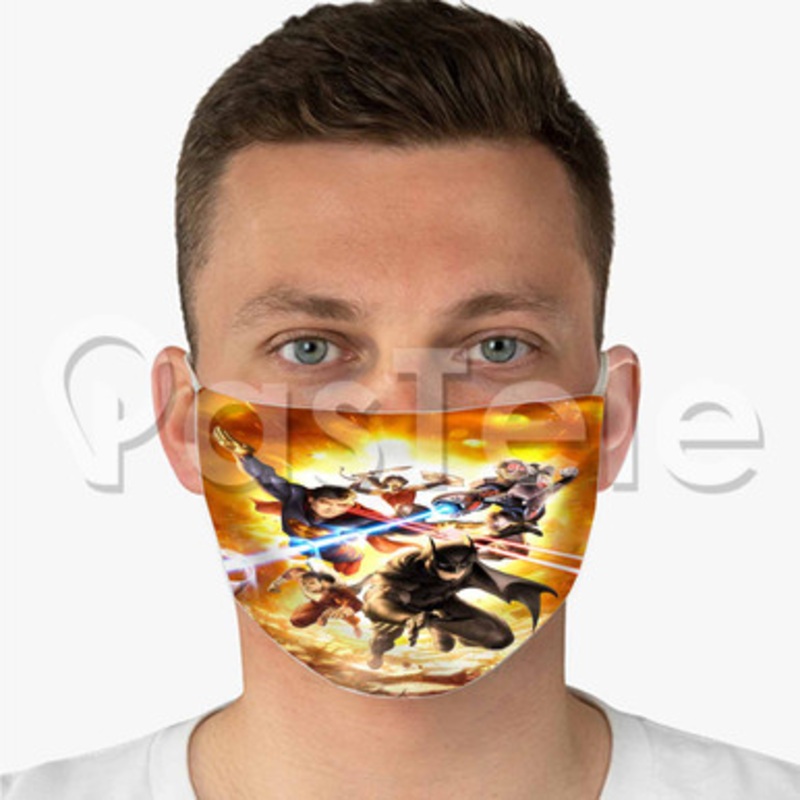 Justice League War Custom Fabric Face Mask Polyester Two Layers Cloth
