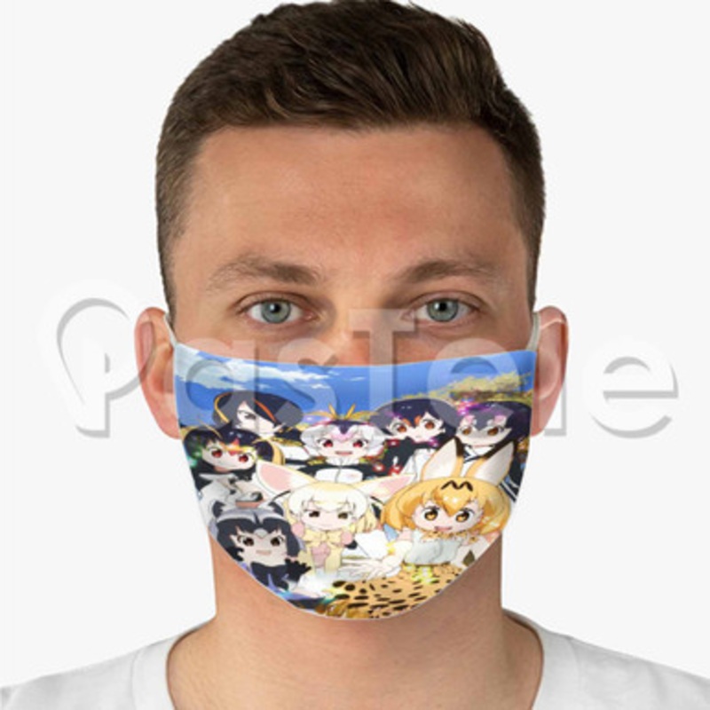 Kemono Friends Custom Fabric Face Mask Polyester Two Layers Cloth