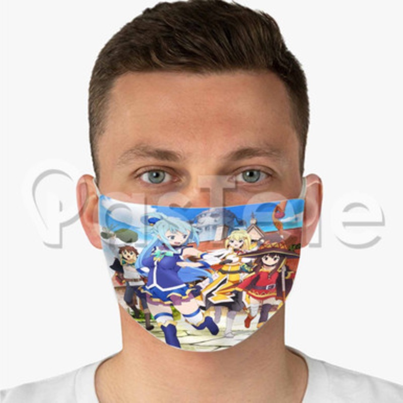 Kono Suba Custom Fabric Face Mask Polyester Two Layers Cloth