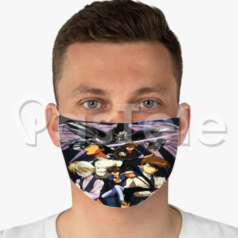 Mobile Suit Gundam Wing Custom Fabric Face Mask Polyester Two Layers Cloth
