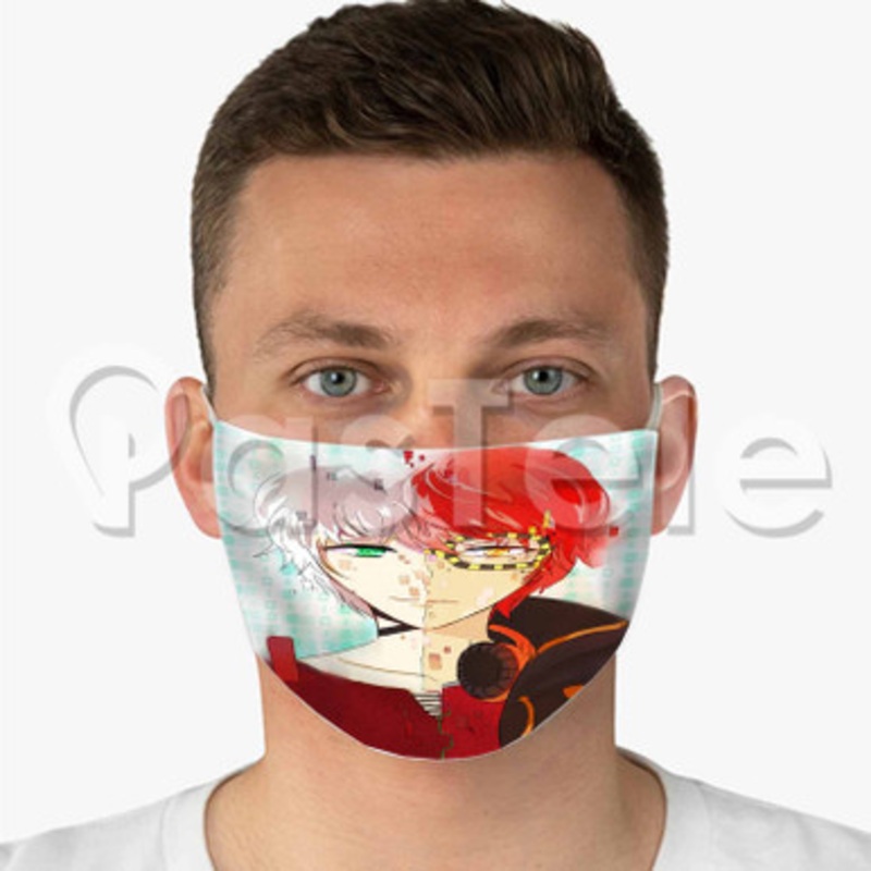 Mystic MEssenger Saeyoung And Saeran Custom Fabric Face Mask Polyester Two Layers Cloth Washable