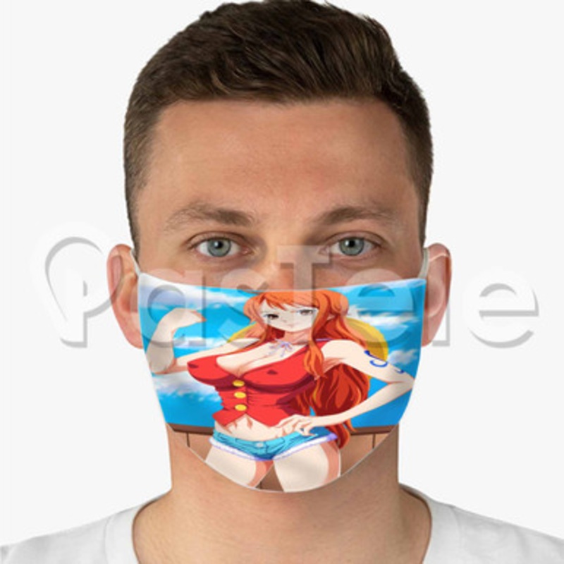 Nami One Piece Custom Fabric Face Mask Polyester Two Layers Cloth