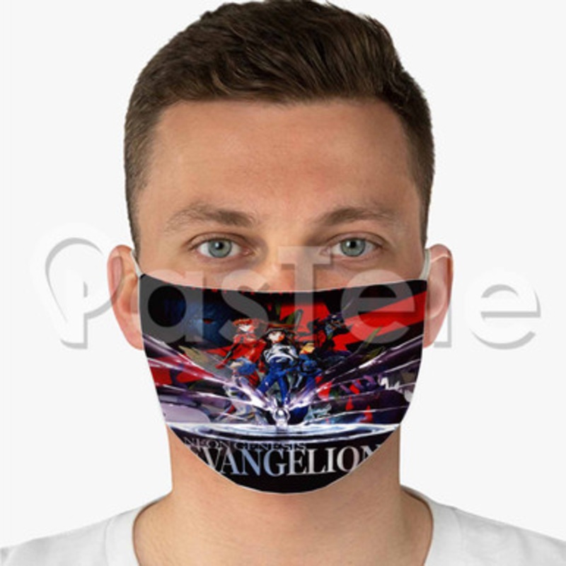 Neon Genesis Evangelion 2 Custom Fabric Face Mask Polyester Two Layers Cloth