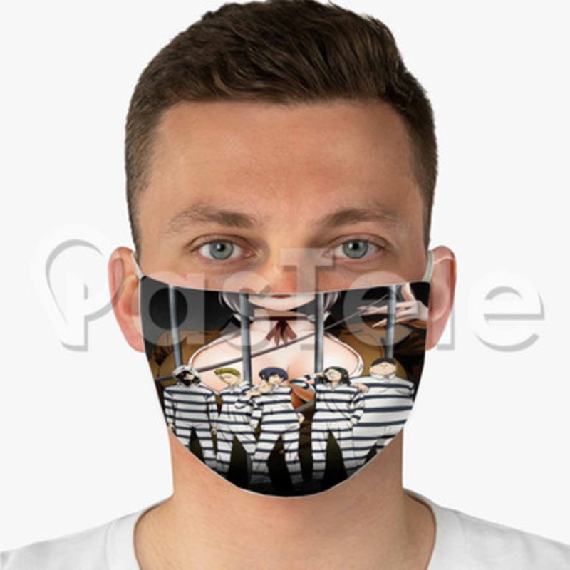 Prison School Custom Fabric Face Mask Polyester Two Layers Cloth