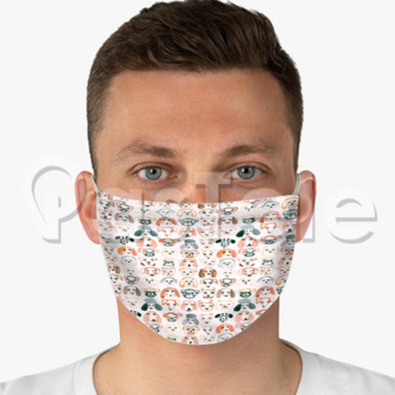 Pupper Nelson Custom Fabric Face Mask Polyester Two Layers Cloth