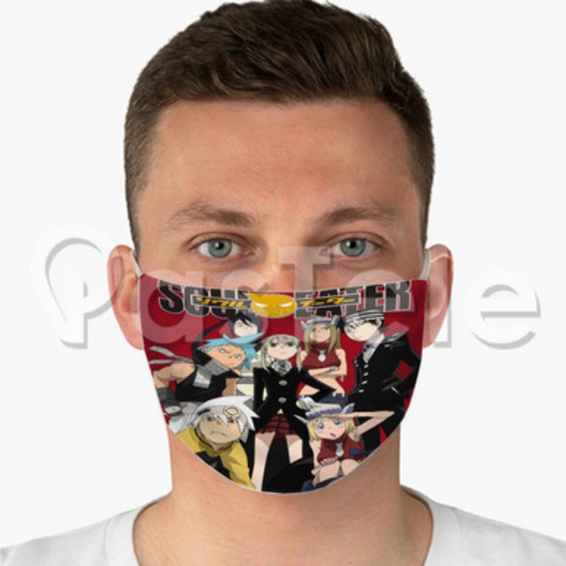 Soul Eater Custom Fabric Face Mask Polyester Two Layers Cloth