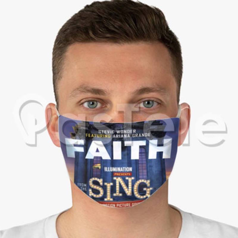 Stevie Wonder Faith ft Ariana Grande Custom Fabric Face Mask Polyester Two Layers Cloth