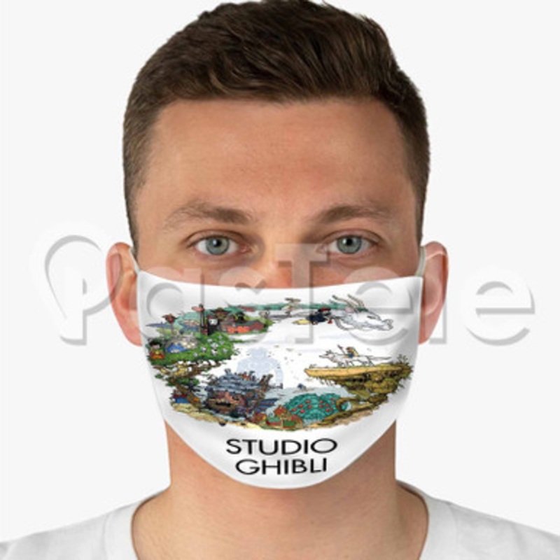 Studio Ghibli Tribute Custom Fabric Face Mask Polyester Two Layers Cloth Washable
