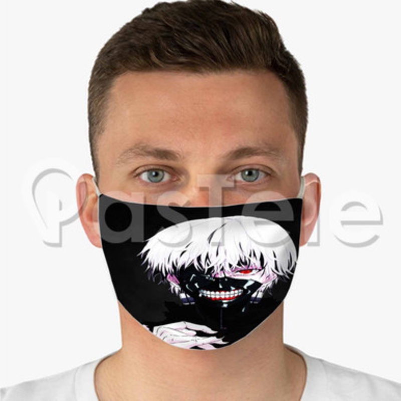 Tokyo Ghoul Custom Fabric Face Mask Polyester Two Layers Cloth