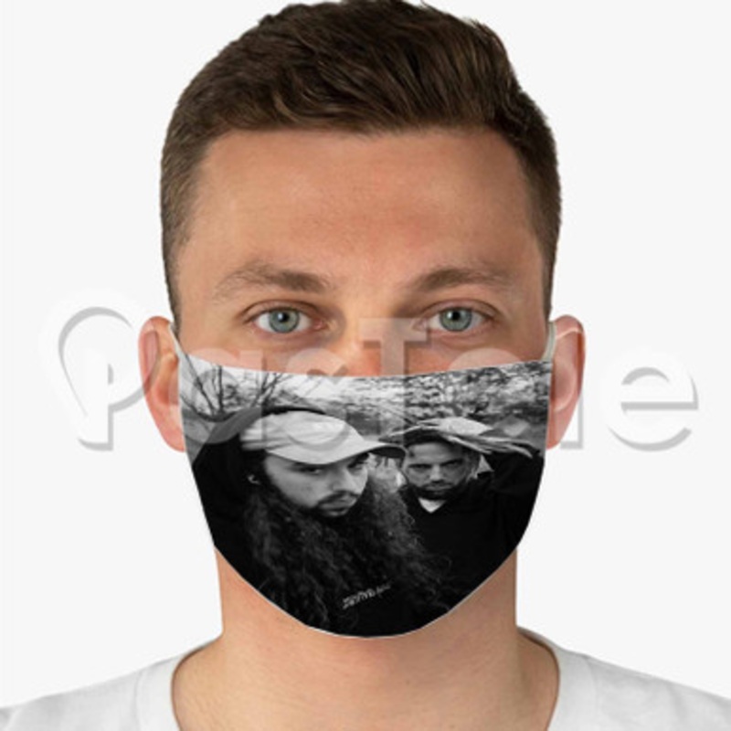 UICIDEBOY Black White Custom Fabric Face Mask Polyester Two Layers Cloth Washable
