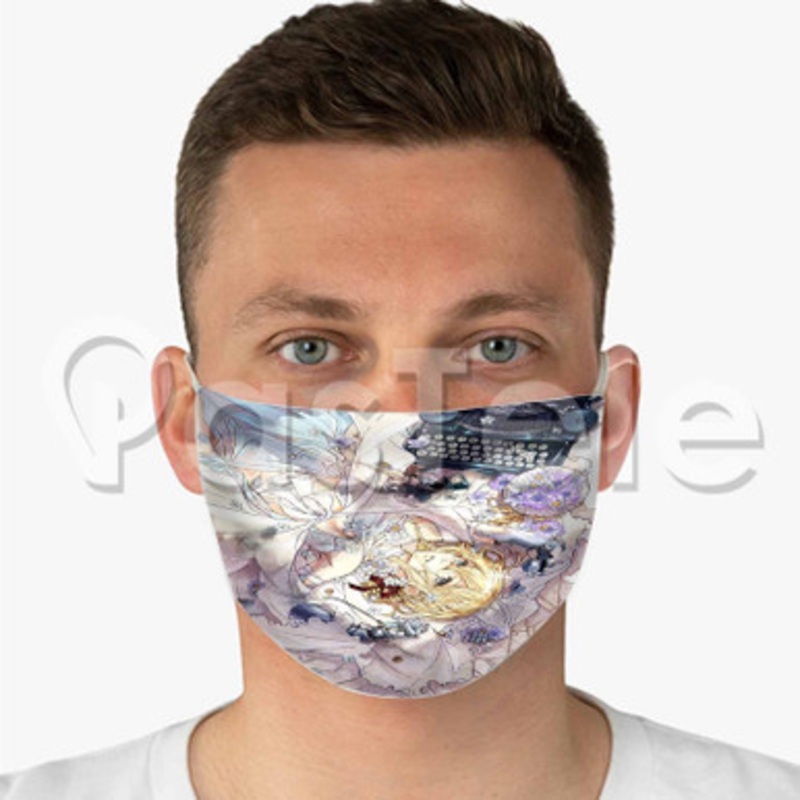 Violet Evergarden Custom Fabric Face Mask Polyester Two Layers Cloth Washable
