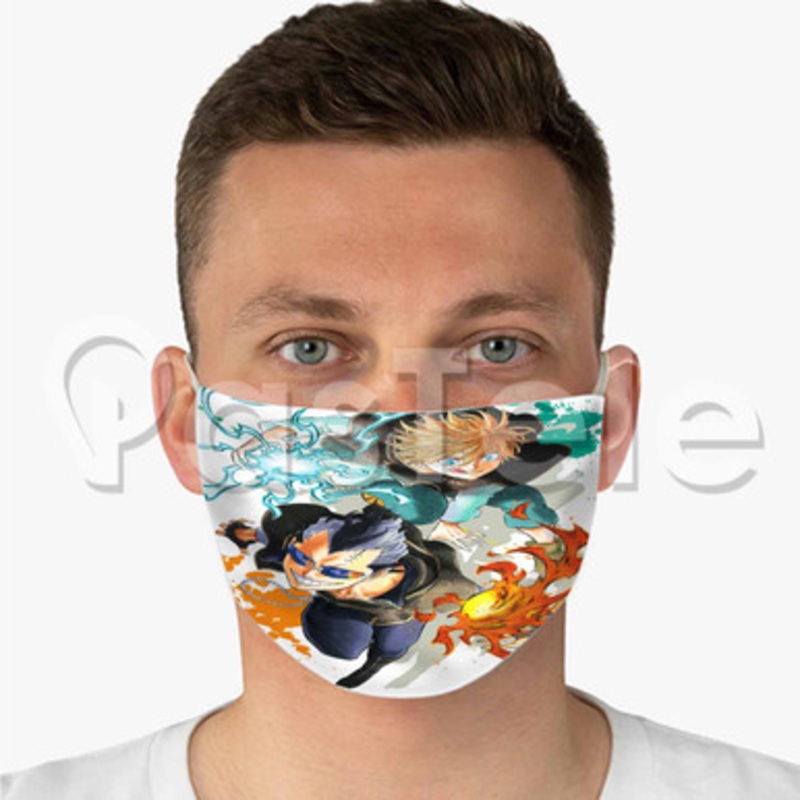 Black Clover Custom Fabric Face Mask Polyester Two Layers Cloth