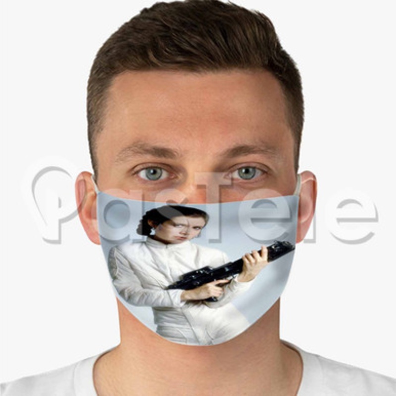 Carrie Fisher Custom Fabric Face Mask Polyester Two Layers Cloth