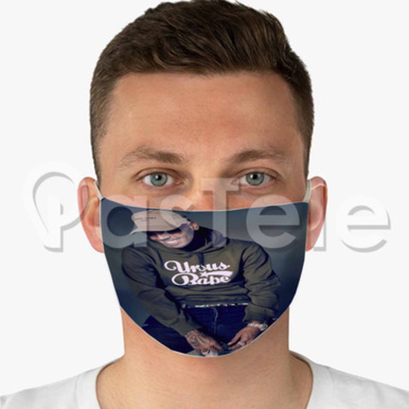 Chris Brown Custom Fabric Face Mask Polyester Two Layers Cloth