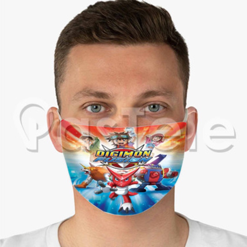 Digimon Fusion Custom Fabric Face Mask Polyester Two Layers Cloth