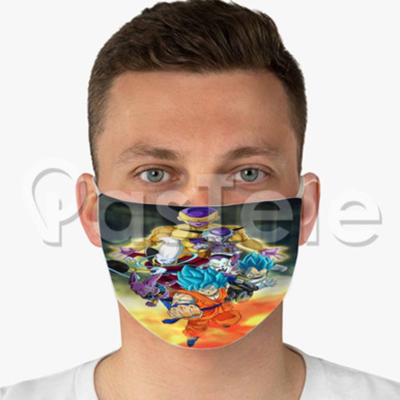 Dragon Ball Super Custom Fabric Face Mask Polyester Two Layers Cloth
