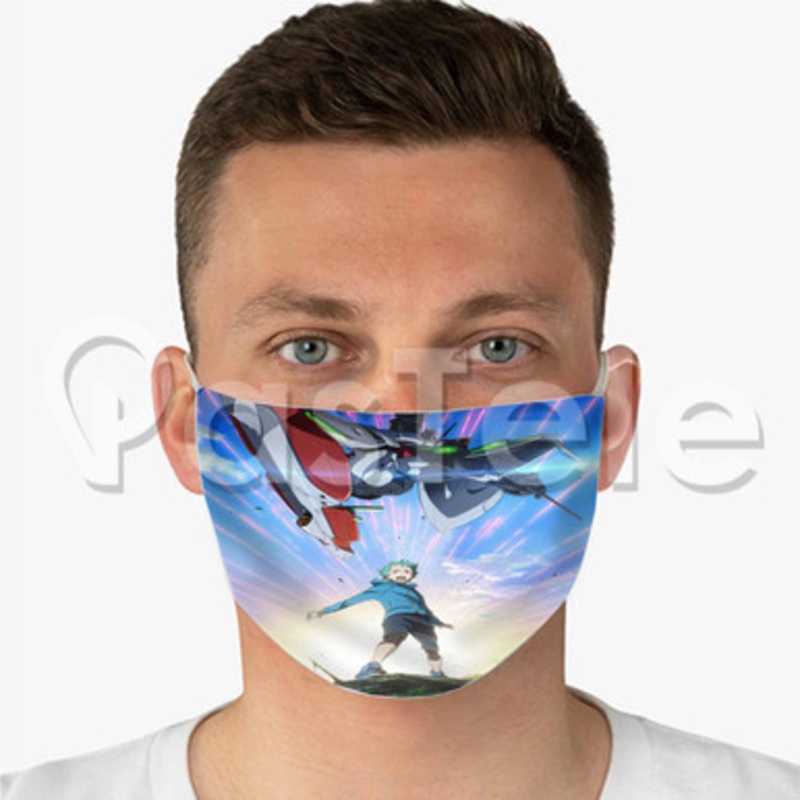 Eureka Seven Custom Fabric Face Mask Polyester Two Layers Cloth