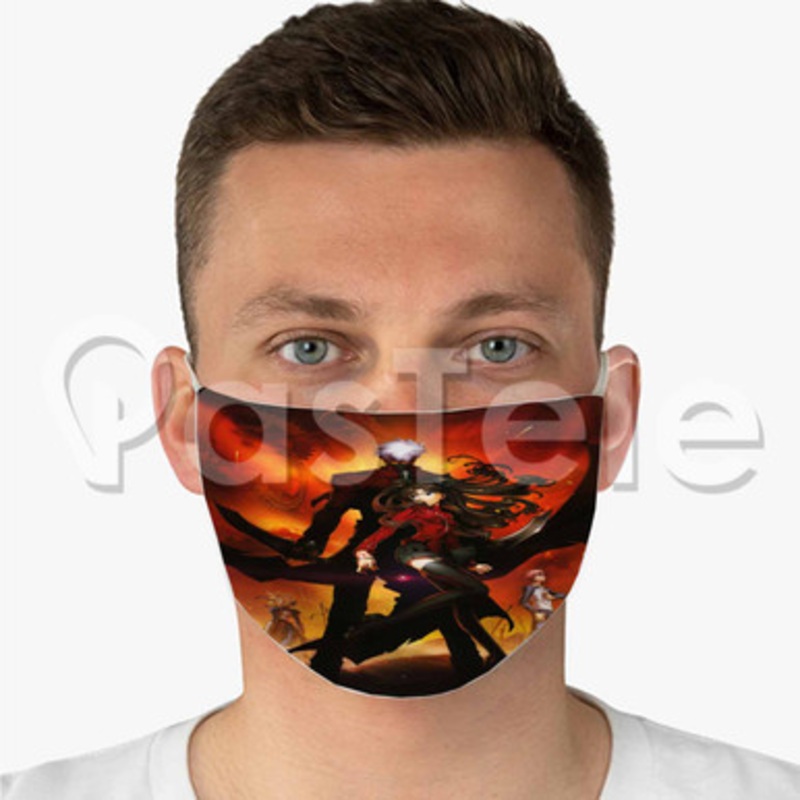 Fate Stay Night Custom Fabric Face Mask Polyester Two Layers Cloth