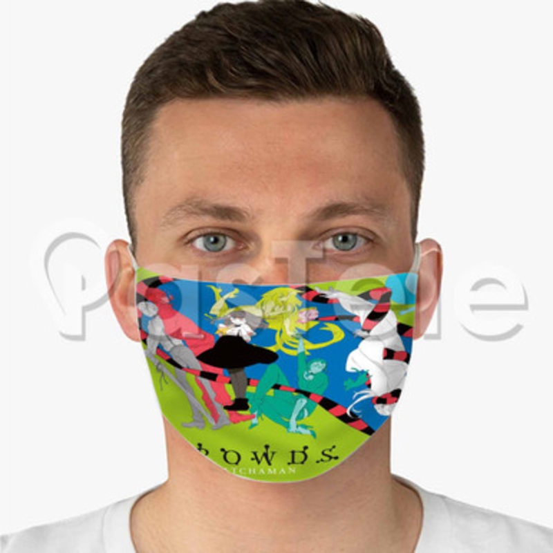 Gatchaman Crowds Custom Fabric Face Mask Polyester Two Layers Cloth