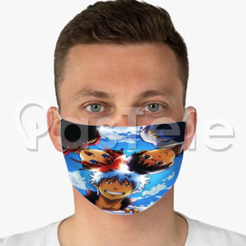 Gintama Custom Fabric Face Mask Polyester Two Layers Cloth