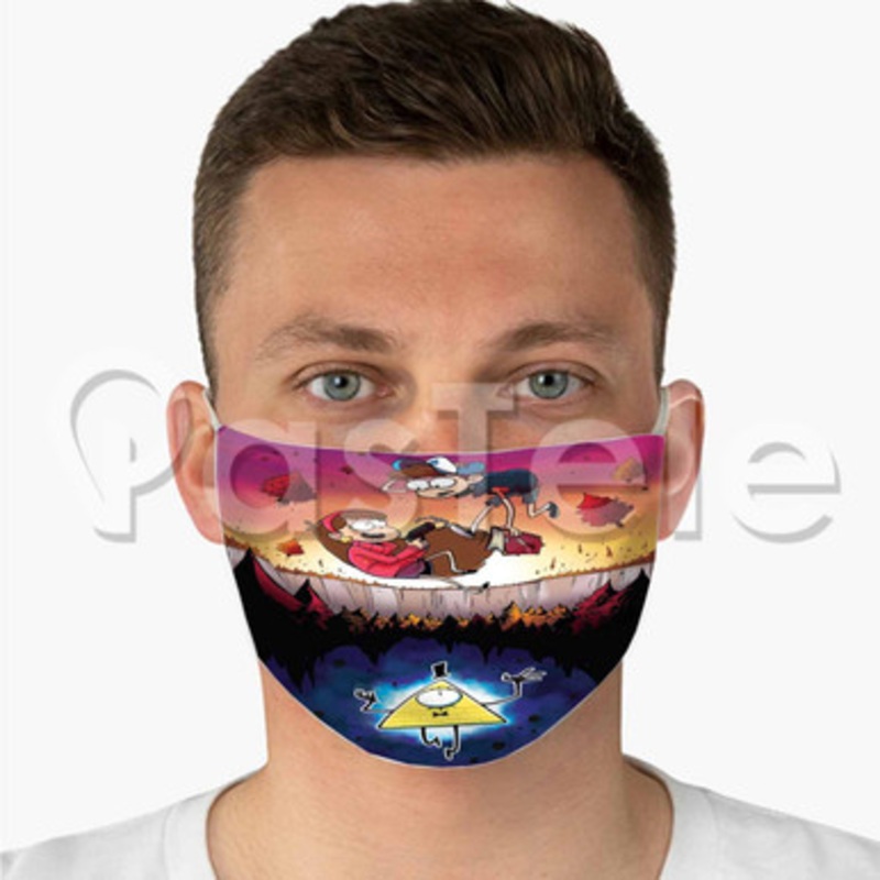 Gravity Falls Custom Fabric Face Mask Polyester Two Layers Cloth