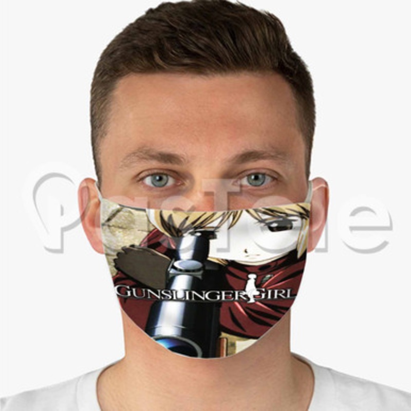 Gunslinger Girl Custom Fabric Face Mask Polyester Two Layers Cloth