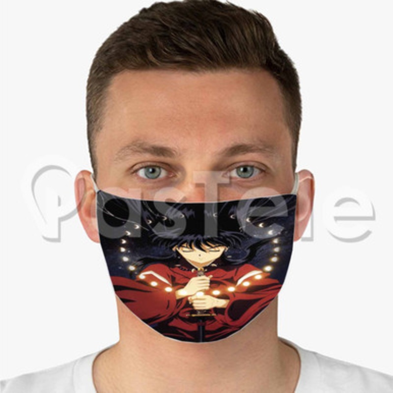 Inu Yasha Custom Fabric Face Mask Polyester Two Layers Cloth