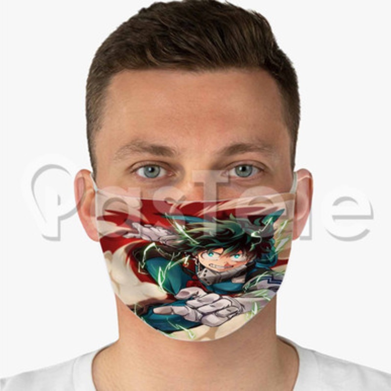 Izuku Midoriya My Hero Academia Custom Fabric Face Mask Polyester Two Layers Cloth