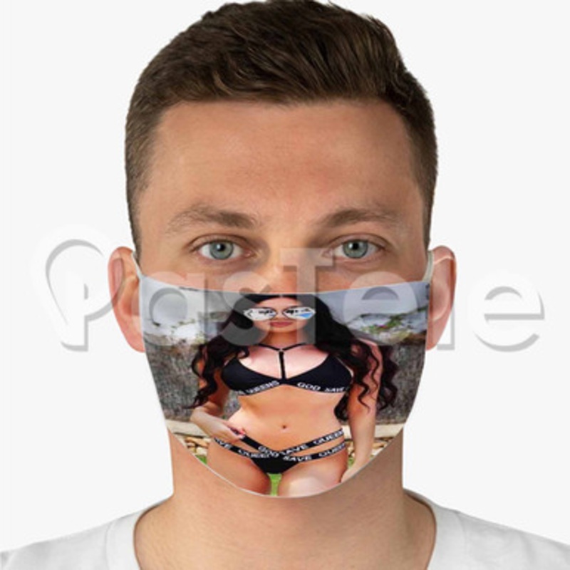 Kylie Jenner God Save Queen Custom Fabric Face Mask Polyester Two Layers Cloth