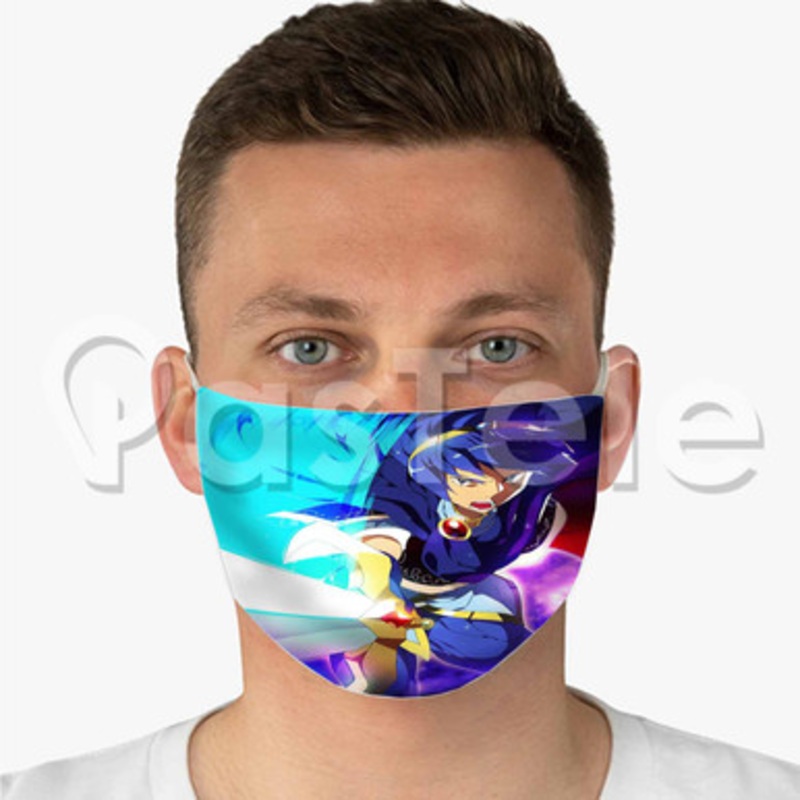 Marth Fire Emblem Custom Fabric Face Mask Polyester Two Layers Cloth