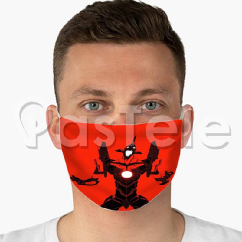 Neon Genesis Evangelion Custom Fabric Face Mask Polyester Two Layers Cloth