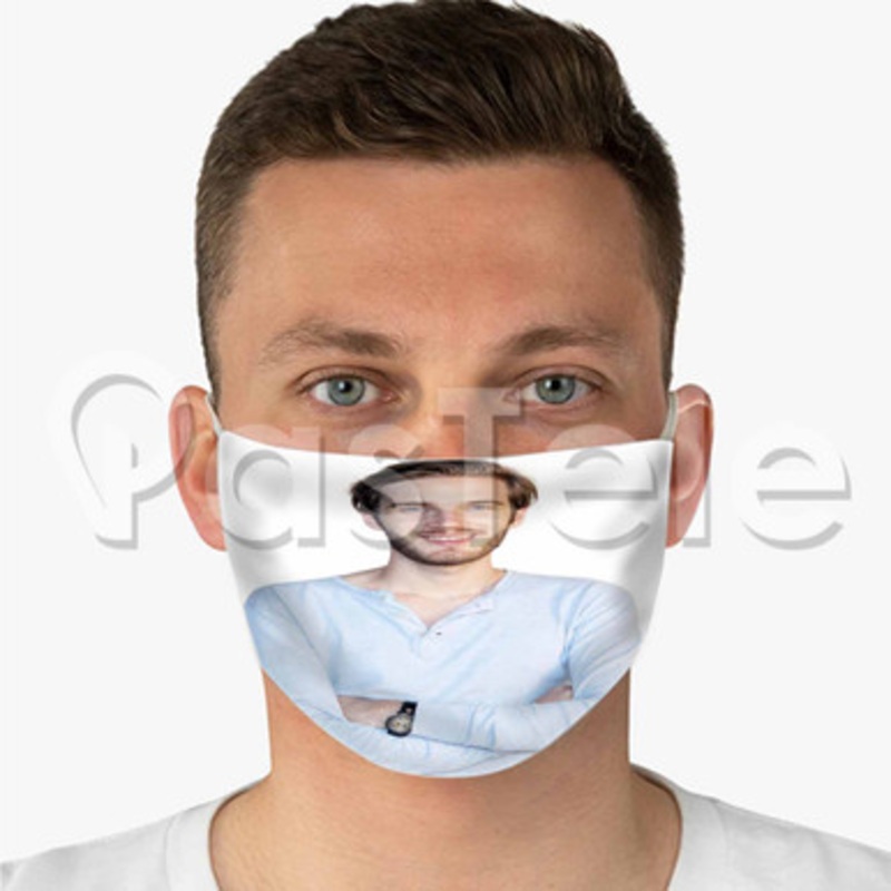 Pewdiepie Custom Fabric Face Mask Polyester Two Layers Cloth