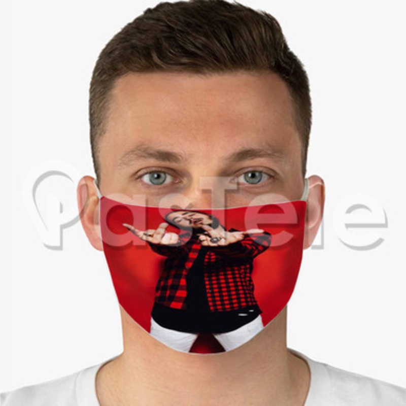 Post Malone Custom Fabric Face Mask Polyester Two Layers Cloth