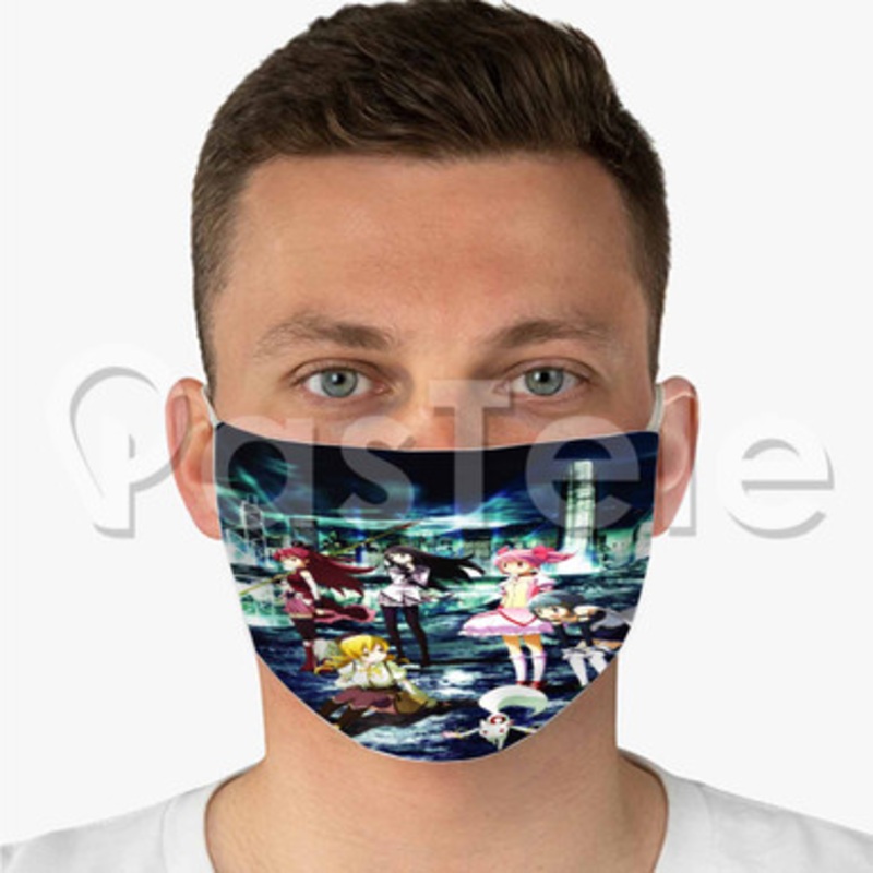 Puella Magi Madoka Magica Custom Fabric Face Mask Polyester Two Layers Cloth