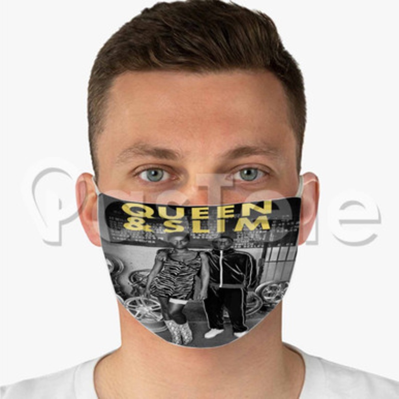 Queen and Slim Custom Fabric Face Mask Polyester Two Layers Cloth