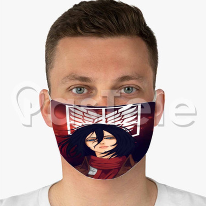 Shingeki No Kyojin V Attack on Titan Custom Fabric Face Mask Polyester Two Layers Cloth