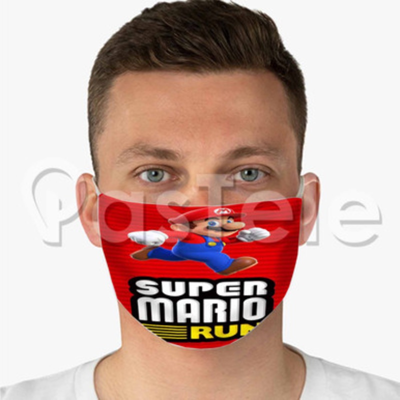 Super Mario Run Custom Fabric Face Mask Polyester Two Layers Cloth