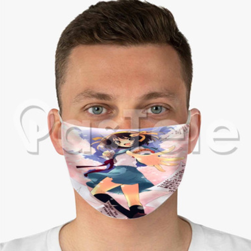 Suzumiya Haruhi Custom Fabric Face Mask Polyester Two Layers Cloth