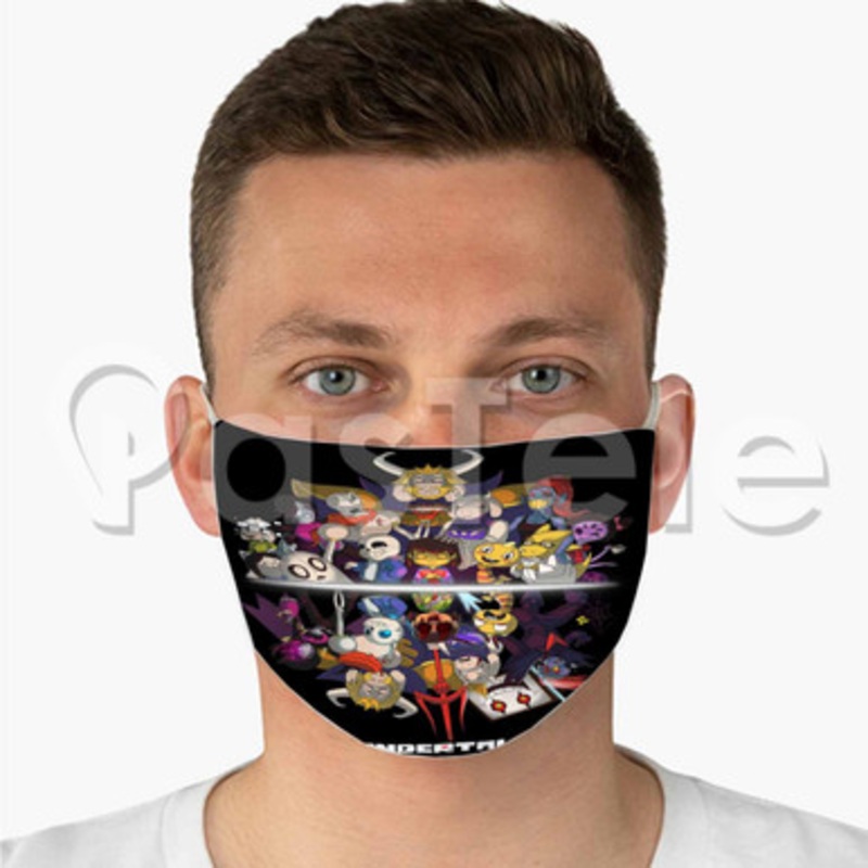 Undertale Custom Fabric Face Mask Polyester Two Layers Cloth