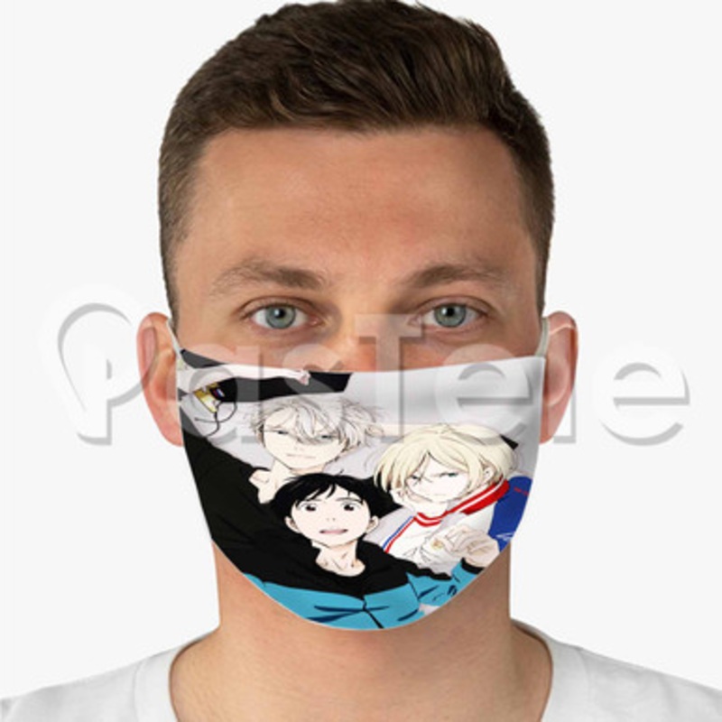 Yuri on Ice Custom Fabric Face Mask Polyester Two Layers Cloth