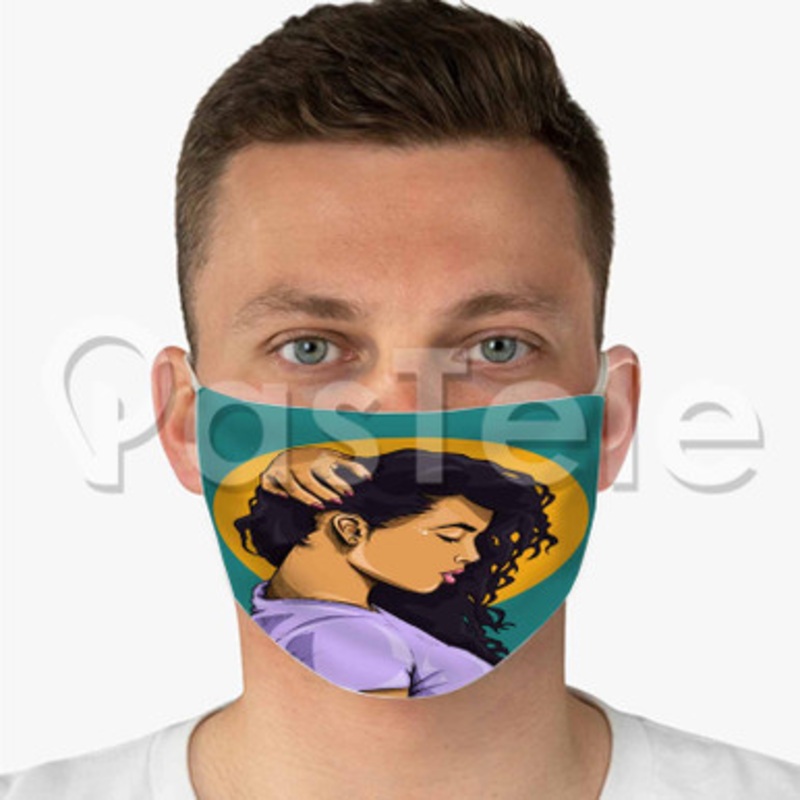 African American Girl Custom Fabric Face Mask Polyester Two Layers Cloth