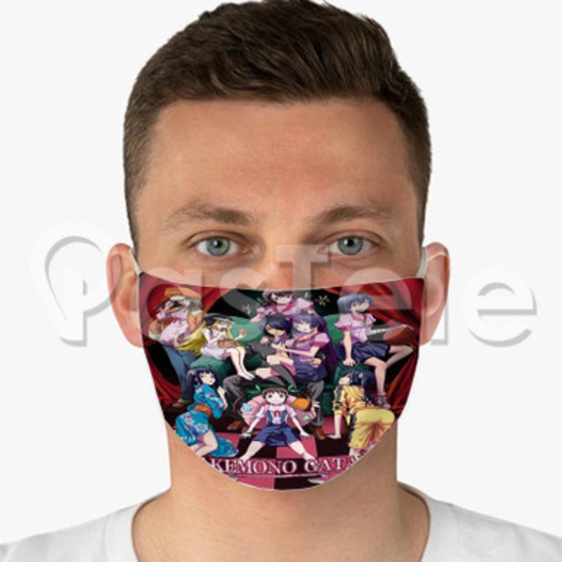 Bakemonogatari Custom Fabric Face Mask Polyester Two Layers Cloth